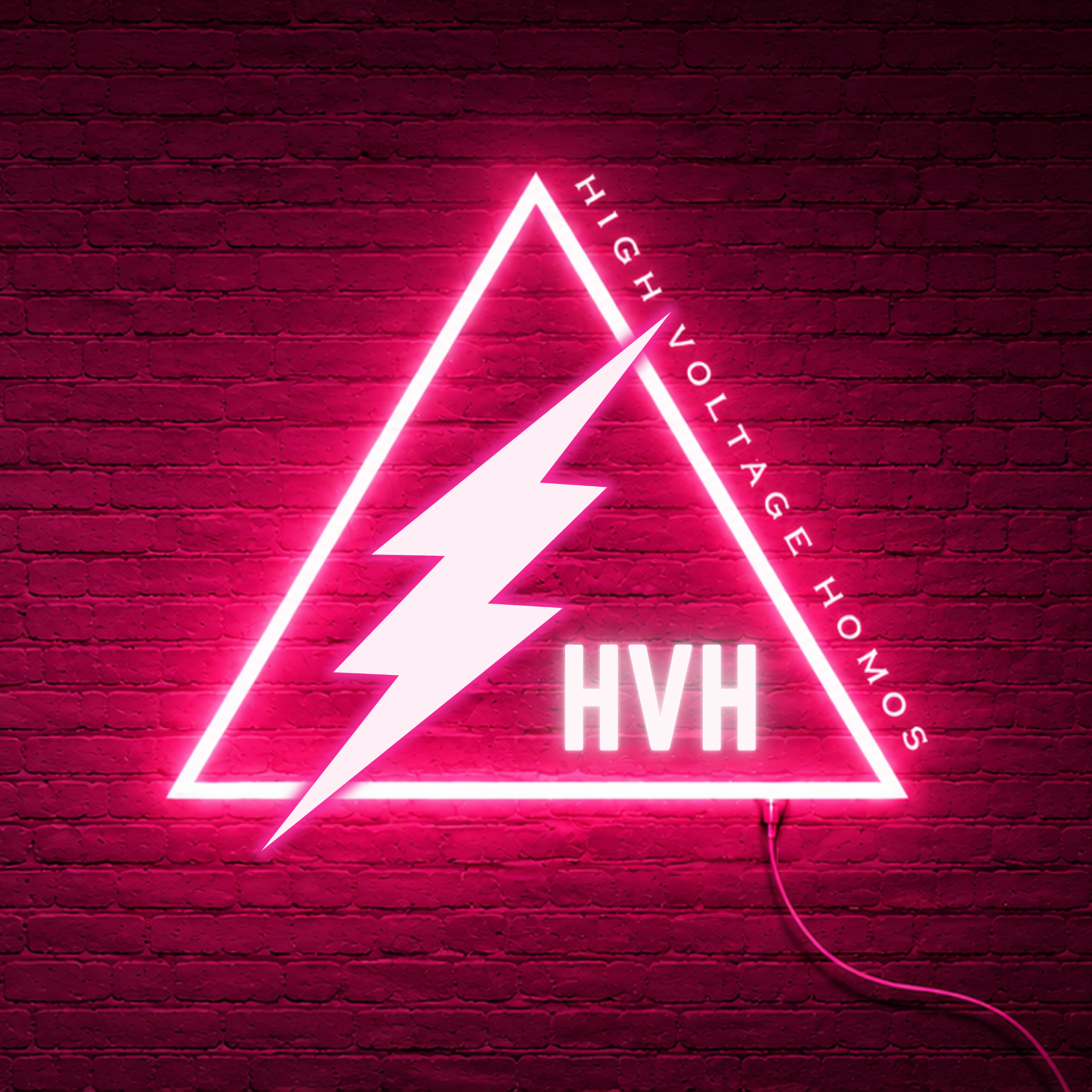 HiGH VOLTAGE HOMOS neon emblem